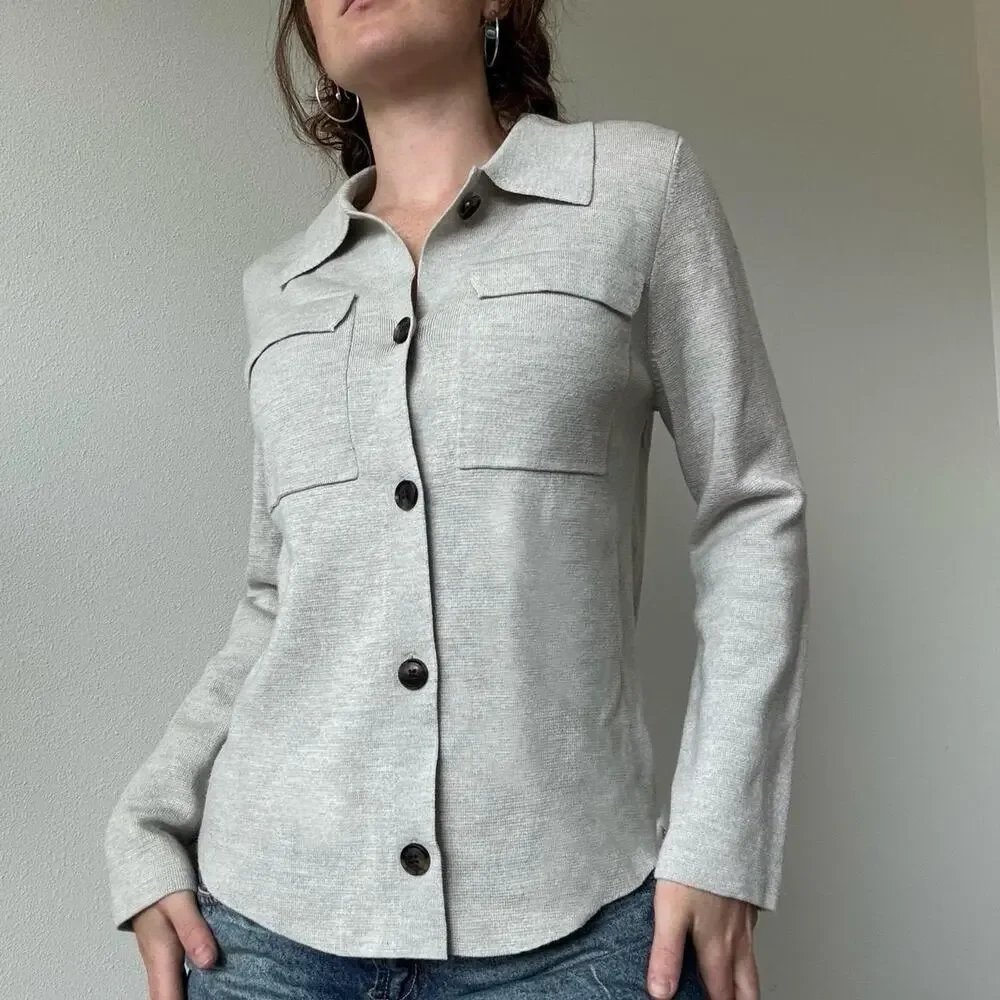 Banana republic sweater shirt jacket merino wool